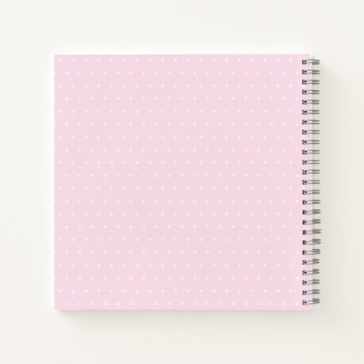 Cute Unicorn Polka Dot Personalized Sketchbook Notitieboek (Achterkant)