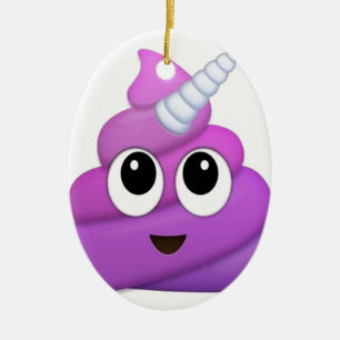 Cute Unicorn Poop emoji Keramisch Ornament
