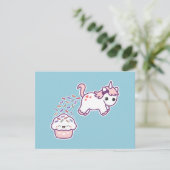 Cute Unicorn Poop Invitations de fête d'anniversai (Debout devant)