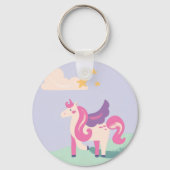 Cute Unicorn & Positive Vibes Only Keychain (Voorkant)