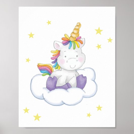 Cute Unicorn Poster (Voorkant)