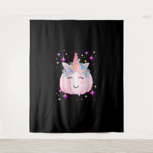 Cute Unicorn Pumpkin Halloween Girls Kinder Funny Wandkleed