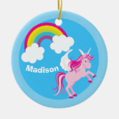 Cute Unicorn Rainbow Custom Keramisch Ornament (Voorkant)