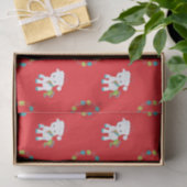 Cute Unicorn Rainbow Floral-kerstFeestdagen Tissuepapier (Geschenk)