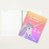 Cute Unicorn Rainbow Glitter Girl Personnalized (Devant avec enveloppe)