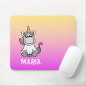 Cute Unicorn Rainbow Gradient Personeelsbenaming Muismat (Met muis)