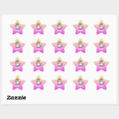 Cute Unicorn Rainbow Gradient Personeelsbenaming Ster Sticker (Vel)