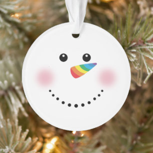 Cute Unicorn Rainbow Horn Nez Snowman