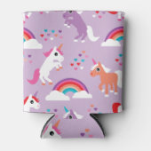 Cute Unicorn Rainbow Paars Blikjeskoeler (Voorkant)