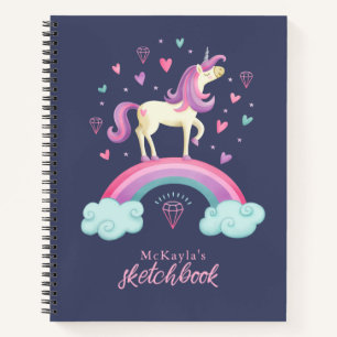 Cute Unicorn Rainbow Sketchbook Notitieboek