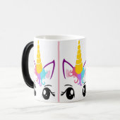 Cute Unicorn Révèle Surprise Mug Nom personnalisé (Devant gauche)