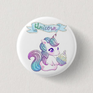 Cute unicorn ronde button 3,2 cm