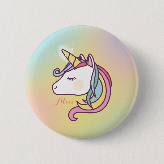 Cute Unicorn Ronde Button 5,7 Cm (Voorkant)