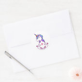 Cute Unicorn Ronde Sticker (Envelop)