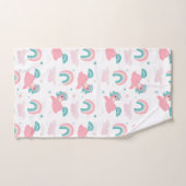 Cute Unicorn rose et Motif de menthe (Serviette à main)