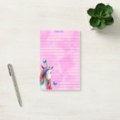 Cute Unicorn Roze Clouds Lined Pink Post it Notes (Kantoor)