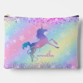 Cute unicorn roze Glitter rainbow monogram Etui (Voorkant)
