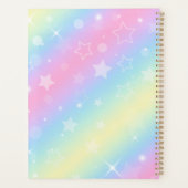 Cute unicorn roze Glitter rainbow monogram Niet va Planner (Achterkant)