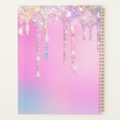 Cute unicorn roze Glitter regenboogschijven monogr Planner (Achterkant)
