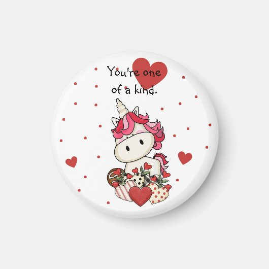 Cute Unicorn Saint Valentin Magnet (Devant)