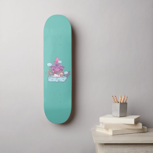 Cute unicorn skateboard (Muurkunst)