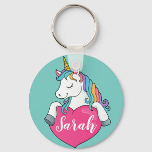 Cute unicorn sleutelhanger met aangepaste meisjesn