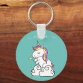 Cute unicorn sleutelhanger met aangepaste meisjesn (Voorkant)