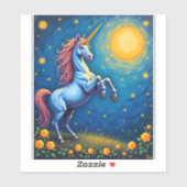 Cute Unicorn Starry Night (4) Sticker (Vel)