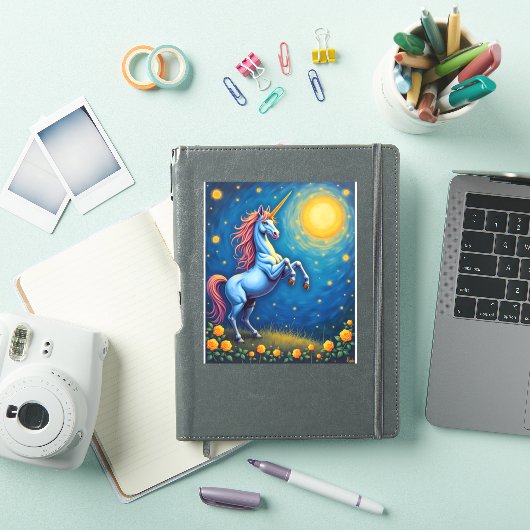 Cute Unicorn Starry Night (4) Sticker (iPad Cover)