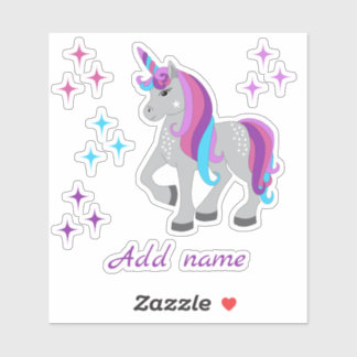 Cute Unicorn & Stars Sticker