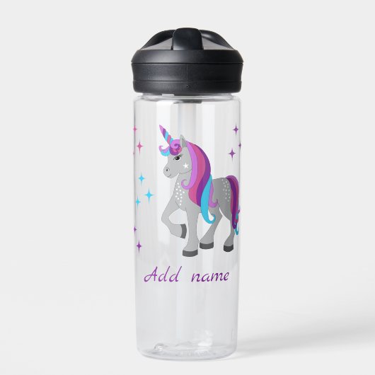 Cute Unicorn & Stars Waterfles (Voorkant)