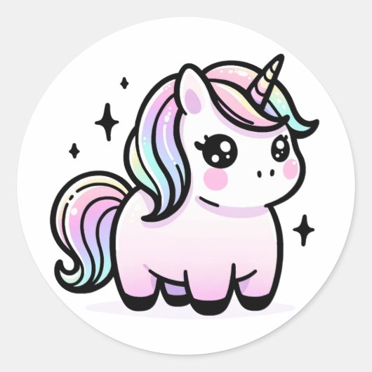 Cute Unicorn Sticker (Voorkant)