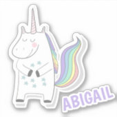 Cute Unicorn - Sticker pour enfants personnalisé (Devant)