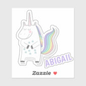 Cute Unicorn - Sticker pour enfants personnalisé (Feuille)