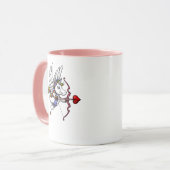 Cute Unicorn Valentijnsdag Cupid Mok (Voorkant links)