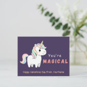 Cute Unicorn Valentine Pun Card – You’re Magical Feestdagenkaart (Staand voorkant)