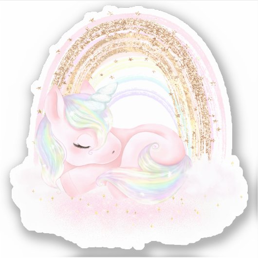 Cute Unicorn Vinyl Sticker (Voorkant)