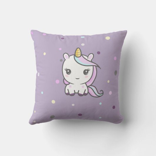 Cute Unicorn violet Coussin (Verso)