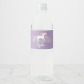 Cute Unicorn Waterfles Etiket (Voorkant)