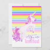 Cute unicorne arc-en-ciel invitation douche bébé (Dos)