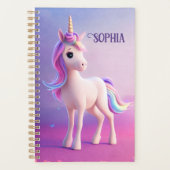 Cute Unicorne Blanche Avec Rose & Bleu Mane (Devant)