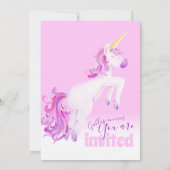 Cute unicorne rose bébé invitations douche bébé (Dos)