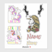 Cute Unicorns Custom-Cut Vinyl Sticker (Vel)