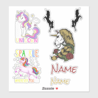 Cute Unicorns Custom-Cut Vinyl Sticker