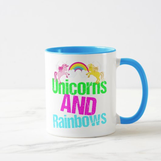 Cute Unicorns en Rainbows Mok (Rechts)