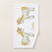 Cute Unicorns nom personnalisé ensemble de serviet (Serviette à main)