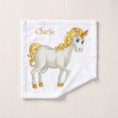 Cute Unicorns nom personnalisé ensemble de serviet (Gant de toilette)