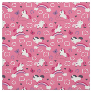 Cute Unicorns Pattern Stof