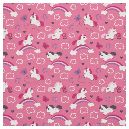 Cute Unicorns Pattern Stof (Swatch)