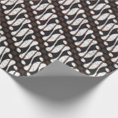 Cute Unique  Brown White Java Ethnic Batik Cadeaupapier (Hoek)